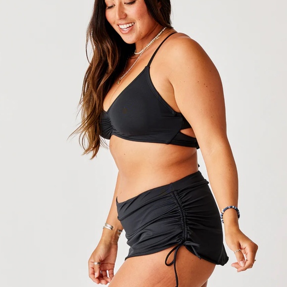Carve Designs Womens Hoku Swim Skirt Black Cinched XL Swim Bottom  NWT - Picture 2 of 7